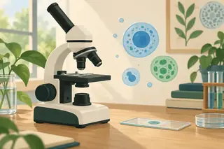 Illustrative science artwork for the cells microscopic life topic