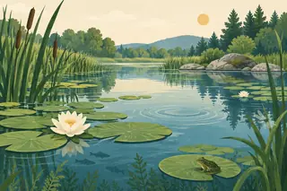 Illustrative science artwork for the ecosystems balance topic