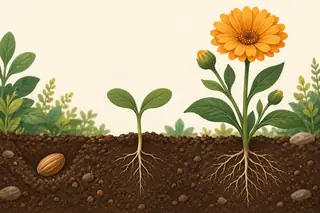 Illustrative science artwork for the plant life cycles topic