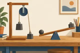 Illustrative science artwork for the simple machines topic