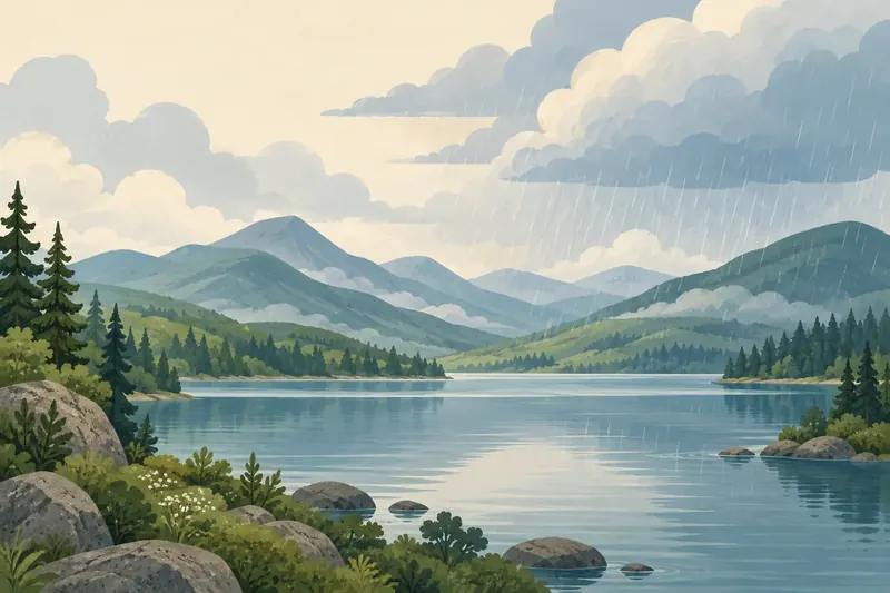 Illustrative science artwork for the water cycle topic